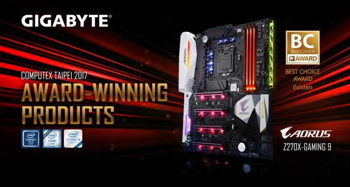 NP: GIGABYTE AORUS Z270X-Gaming 9 gana el Premio de oro de Computex a la mejor elección 2017