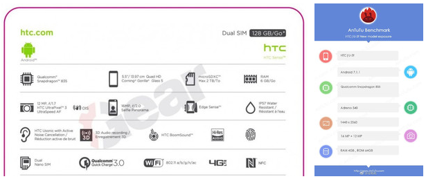HTC U 11 avistado en AnTuTu, se confirman sus especificaciones