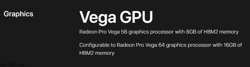 Nueva información de Radeon Pro Vega gracias a las especificaciones de los iMac de Apple