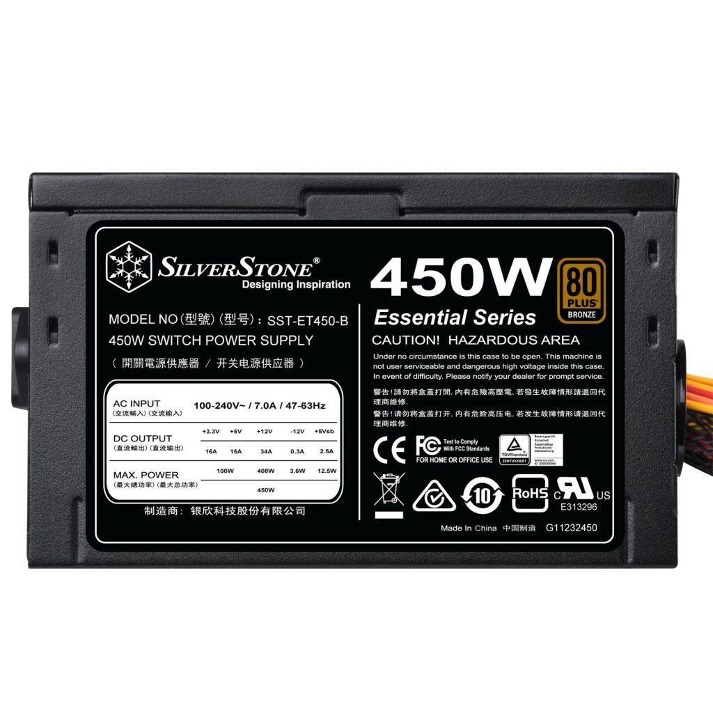SilverStone lanza nueva fuente de alimentación Essential SST-ET450-B de 450W