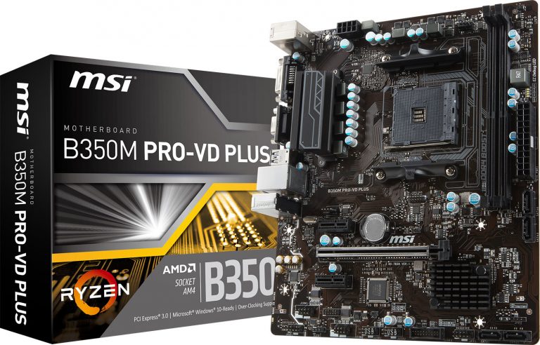 Msi b350m pro vd plus какие процессоры поддерживает