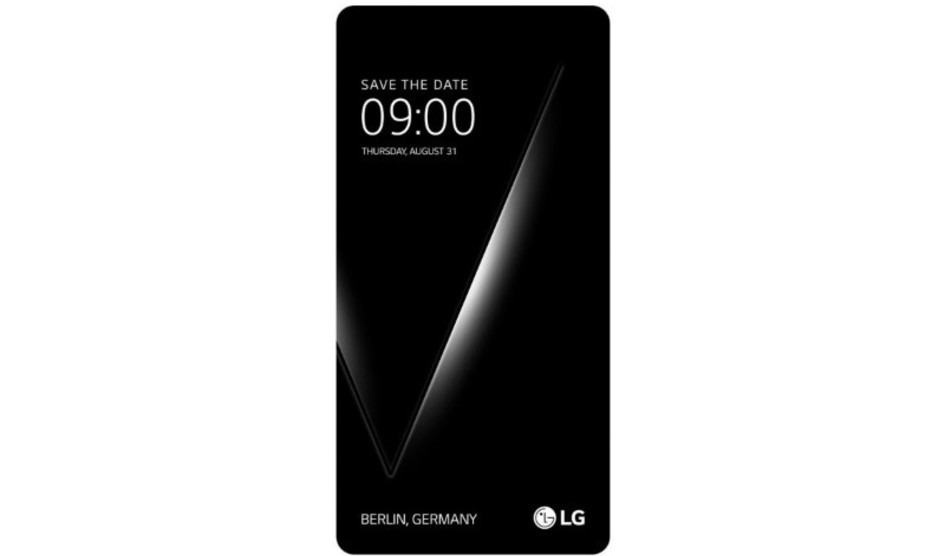 LG V30 será anunciado oficialmente el 31 de Agosto
