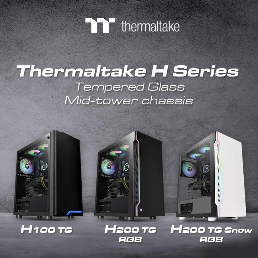 Thermaltake lanza sus nuevas H Series Tempered Glass ATX Mid-Tower Chassis