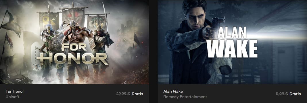 For Honor y Alan Wake de forma totalmente gratuita en Epic Games Store