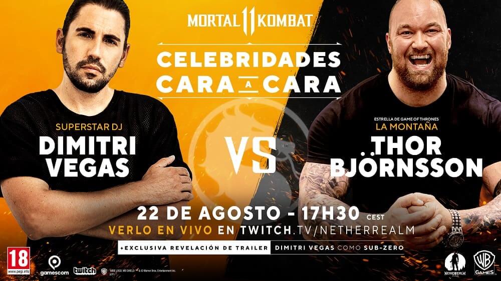 NP: Dimitri Vegas y «La Montaña» en la serie «Juego de Tronos» se enfrentarán en un combate en Mortal Kombat 11 durante la Gamescom 2019