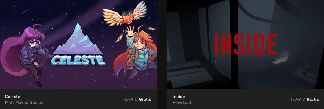 Inside y Celeste de forma totalmente gratuita en Epic Games Store