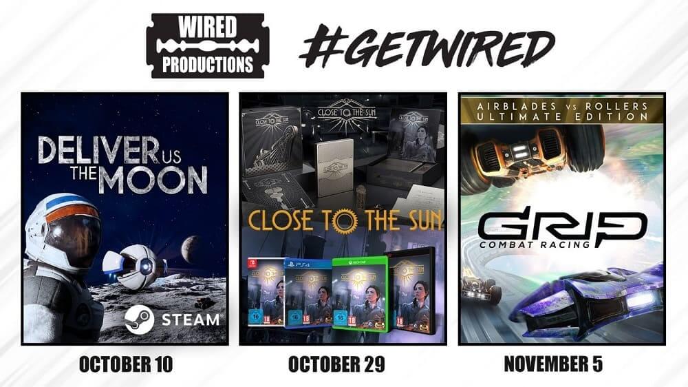NP: Wired Productions anuncia las fechas de lanzamiento de los tan esperados juegos de aventuras Close to the Sun & Deliver Us The Moon, además de la nueva edición retail de GRIP: Combat Racing