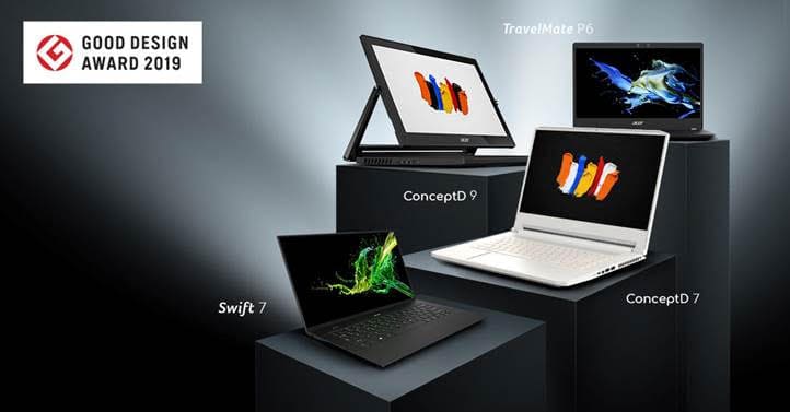 NP: Acer triunfa en los premios Good Design Awards 2019 con los diseños de sus portátiles, incluidos los modelos para creadores ConceptD
