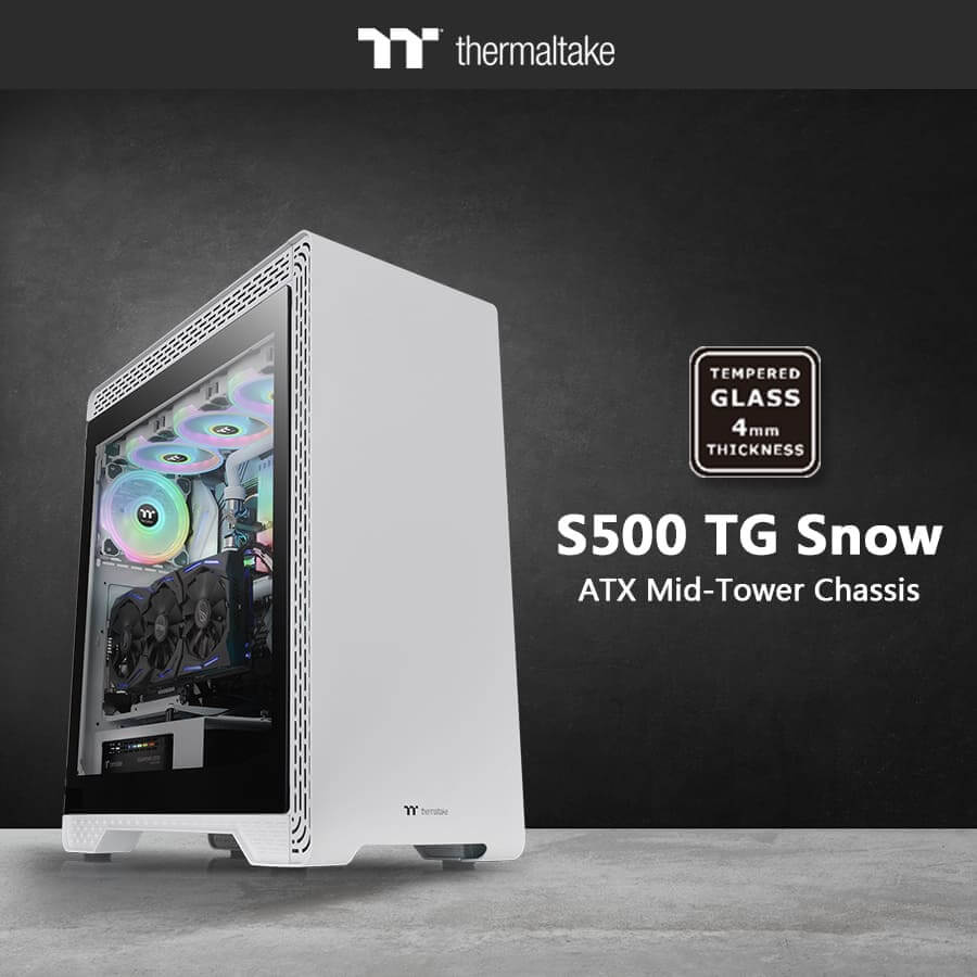NP: Thermaltake S500 Tempered Glass Snow Edition Mid-Tower Chassis disponible para pre-pedido