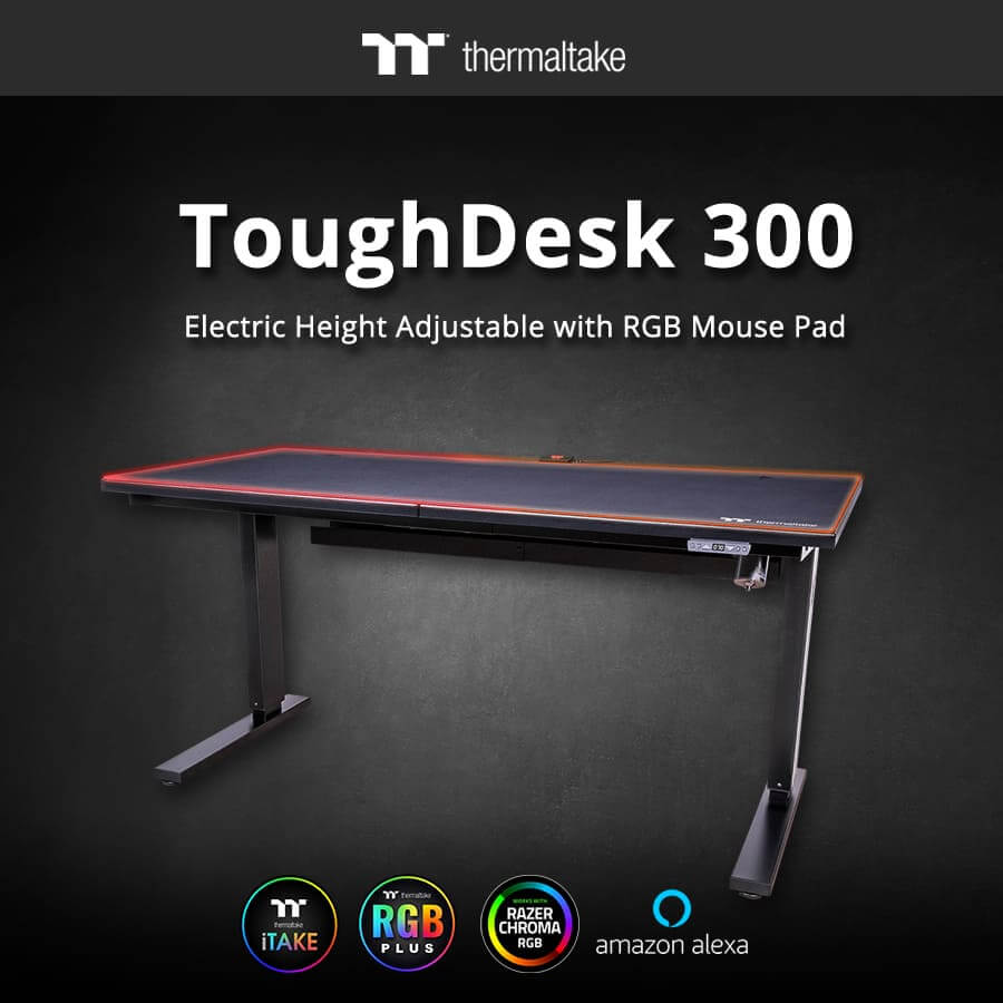 NP: El nuevo Thermaltake ToughDesk 300 con alfombrilla de ratón RGB integrada y CyberChair E500