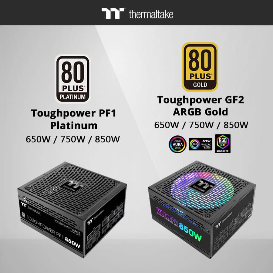 NP: Nuevas fuentes de alimentación analógicas Thermaltake Toughpower PF1 Platinum Series y GF2 ARGB Gold Series