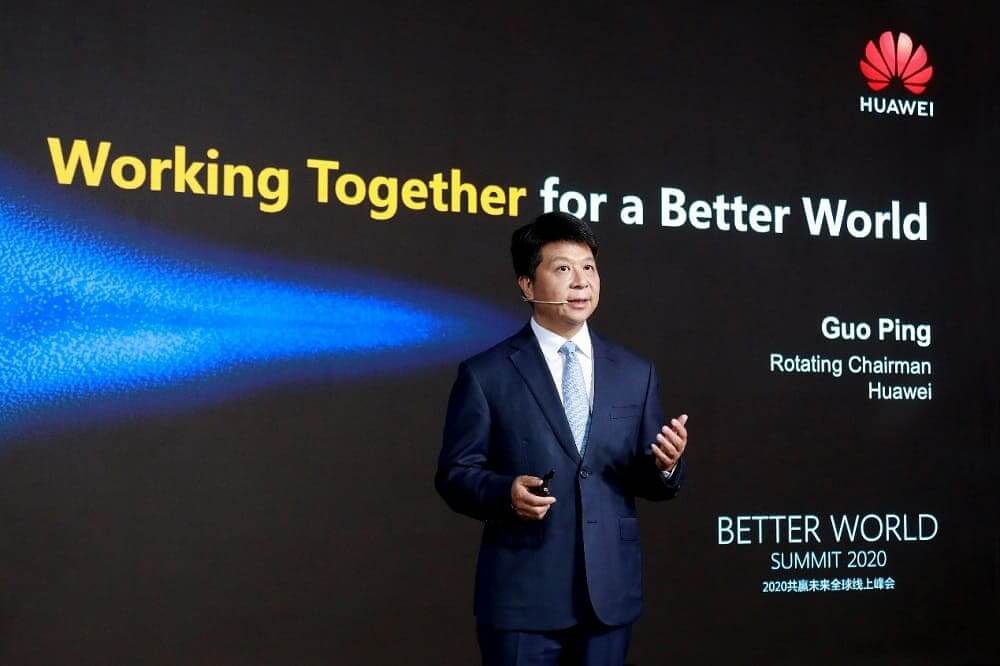 Guo Ping hablando sobre el éxito comercial del 5G durante el Better World Summit 2020.(1)(1)