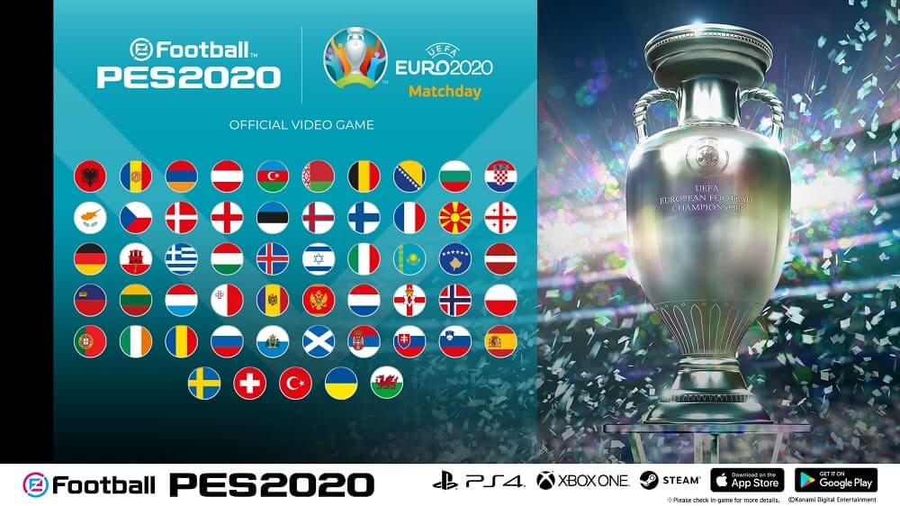 Konami anuncia el evento de eFootball PES 2020 para consola y móvil con el modo de juego de la EURO 2020