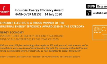 Schneider Electric gana el Industrial Energy Efficiency Award en Hannover Messe por su tecnología de aparamenta de medio voltaje sin gas SF6