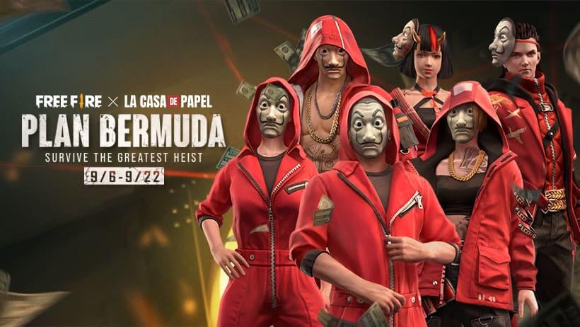 Ya está disponible el Plan Bermuda, la actualización in-game de La Casa de Papel para Free Fire