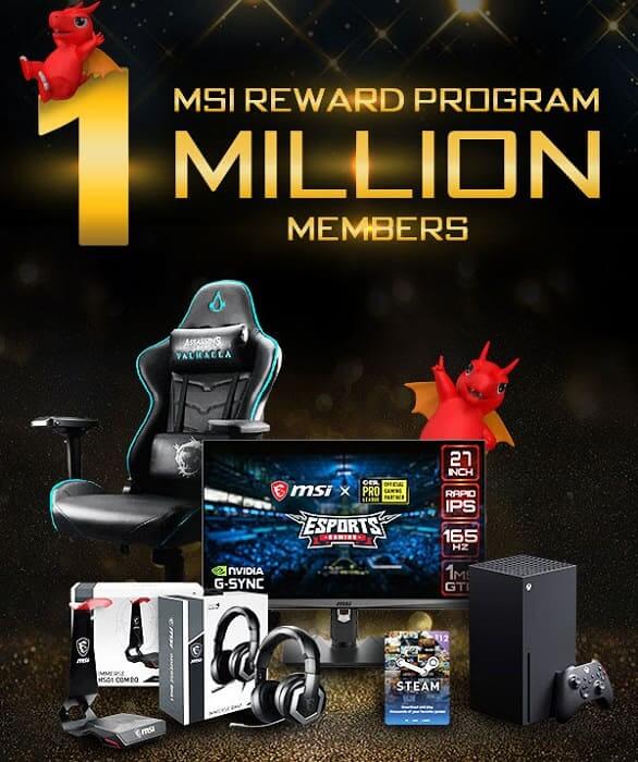 MSI celebra haber alcanzado un millón de miembros en Reward Program
