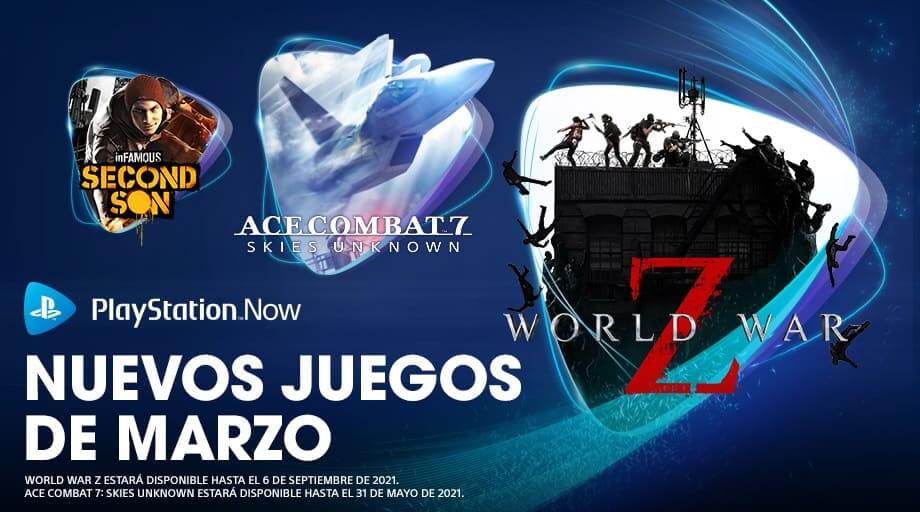 World War Z, Ace Combat 7: Skies Unknown e inFAMOUS Second Son entre las novedades de PlayStation Now en marzo