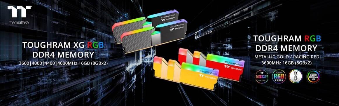 Thermaltake lanza los kits de memoria TOUGHRAM XG RGB de gama alta con 16 LEDs y TOUGHRAM RGB en nuevos colores