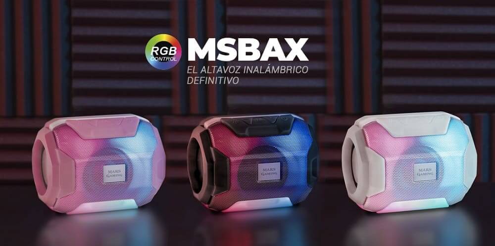 Nuevo altavoz bluetooth RGB MSBAX de Mars Gaming, el altavoz inalámbrico definitivo