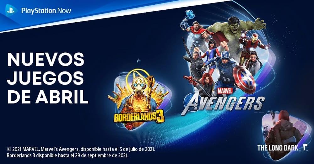 Marvel’s Avengers, Borderlands 3 y The Long Dark llegan a PlayStation Now en abril