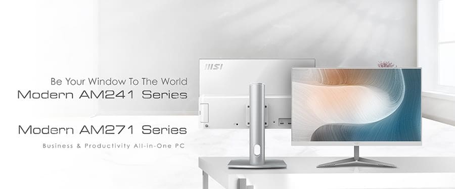 Los PC All-in-One de las series Modern AM241 y AM271 de MSI están listos para acompañarte en tu oficina o en casa