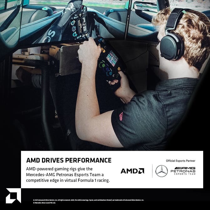 AMD anuncia una nueva asociación con el equipo de Esports Mercedes-AMG Petronas