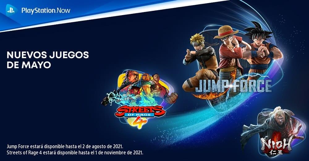Jump Force, Nioh y Streets of Rage 4 se suman al catálogo de PlayStation Now en mayo