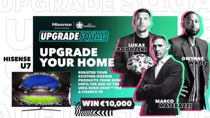 Hisense lanza la campaña #UpgradeYourHome para la UEFA EURO 2020 con Dwyane Wade y leyendas del fútbol
