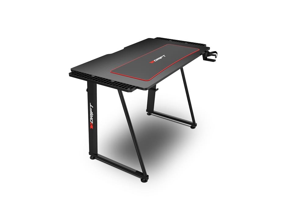 Drift presenta DZ75, una nueva mesa gaming con un espacioso tablero laminado en fibra de carbono, portavasos y soporte para auriculares