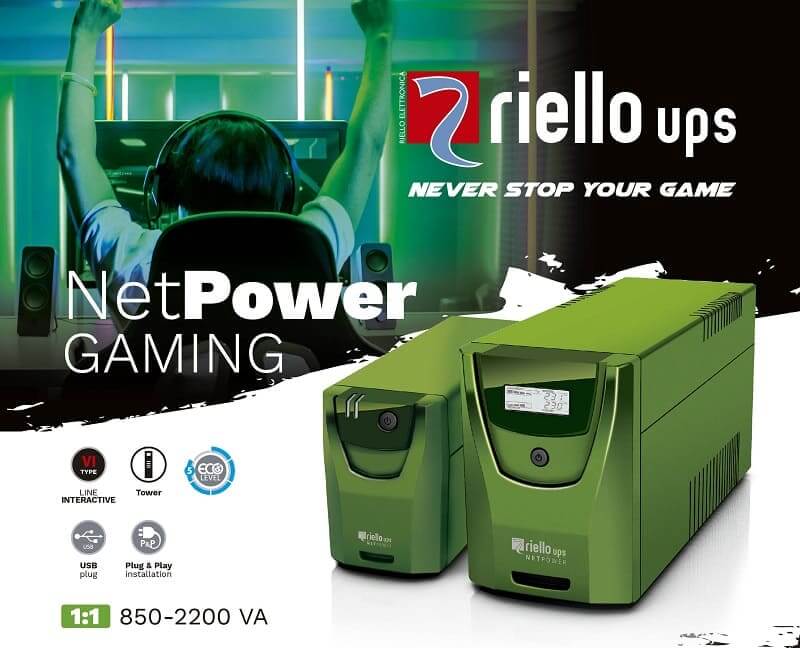 Riello UPS diseña su SAI Net Power Gaming para cubrir las necesidades específicas de los jugadores