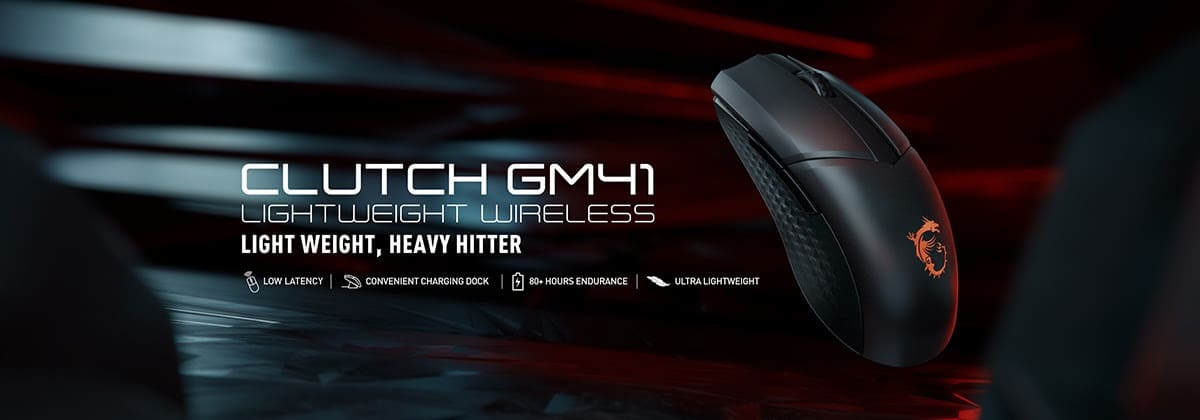 Echa un vistazo al nuevo ratón gaming MSI Clutch GM41 Lightweight Wireless con tecnología NVIDIA Reflex