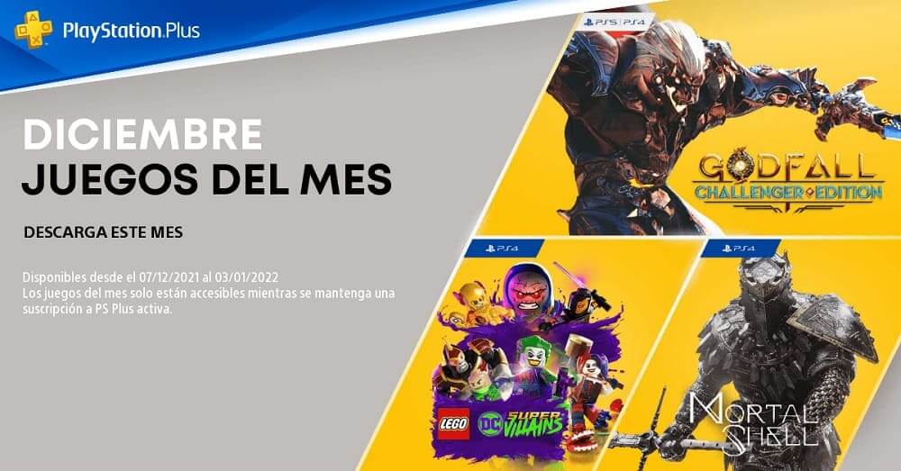 Godfall: Challenger Edition, LEGO DC Super-Villains y Mortal Shell entre las novedades del mes de diciembre para PlayStation Plus