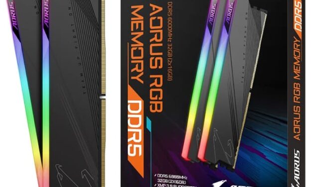 Aumenta el rendimiento de tus memorias con el kit de memorias Aorus RGB DDR5 6000MHz 32GB