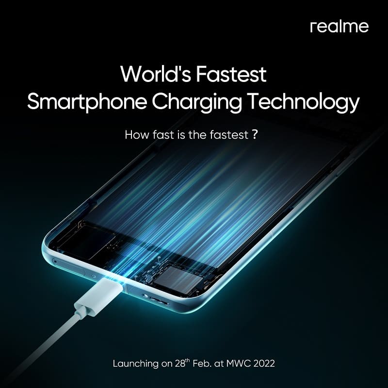 realme anuncia la presentación de la carga más rápida del mundo para smartphones en el MWC