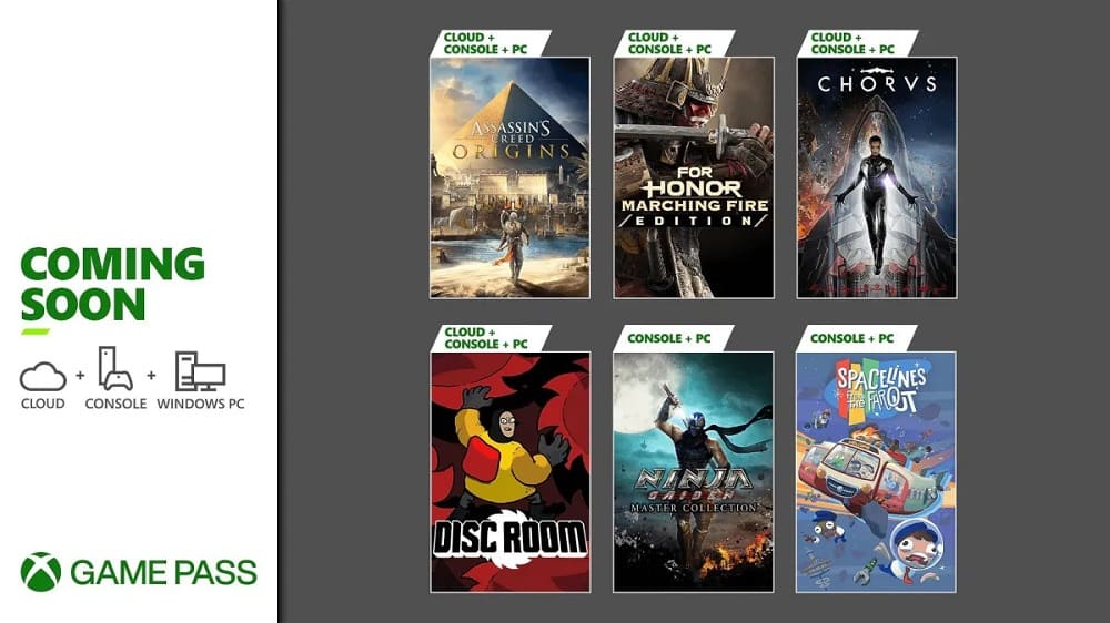 Próximamente en Xbox Game Pass: Assassin’s Creed Origins, For Honor: Marching Fire Edition y más