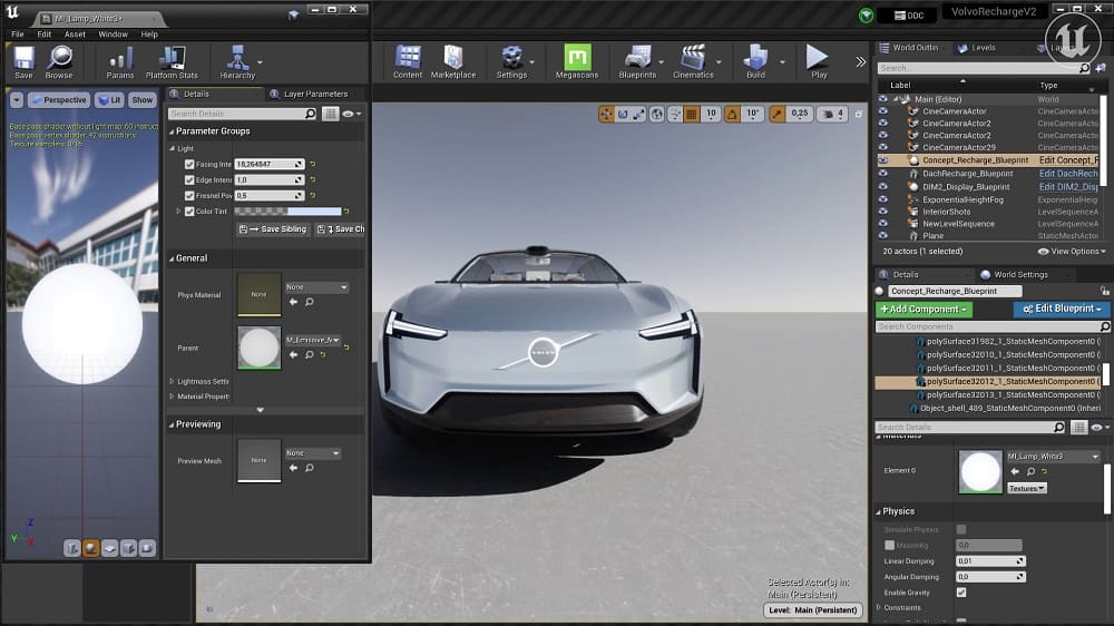 Epic Games y Qualcomm llegan a un acuerdo para implementar la visualización fotorrealista en coches eléctricos de Volvo