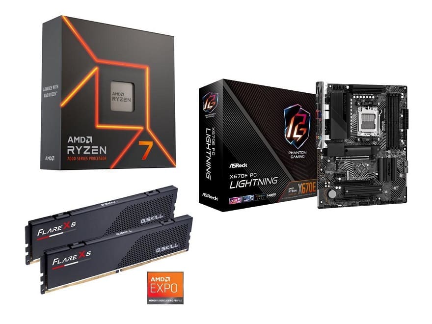 Combo AMD Ryzen 7 7700X, placa base X670E y 32 GB DDR5-6000 disponible por 500 dólares