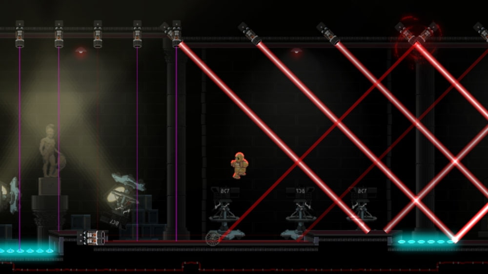 Captura de gameplay donde se esquivan láseres de movimiento