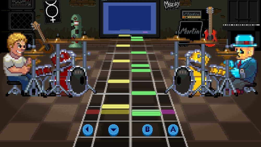 Captura de Horace en un minijuego al estilo Guitar Hero