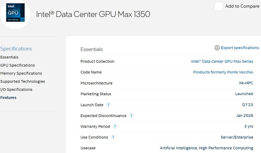 Intel cancela el lanzamiento de la DataCenter Max GPU 1350 basada en Ponte Vecchio