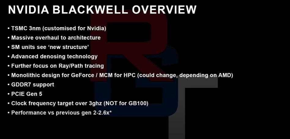 Las RTX 50 "Blackwell" serían hasta 2,6 veces más rápidas que las RTX 40 gracias a la actualización de los Streaming Multiprocessors y a frecuencias superiores a los 3 GHz