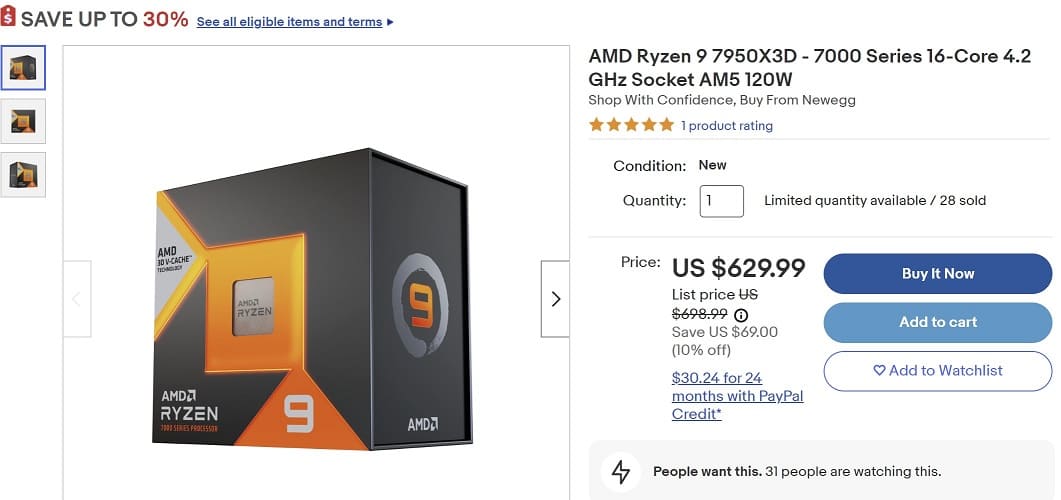 El CPU buque insignia AMD Ryzen 9 7950X3D Zen 4 ya está disponible por 629 dólares