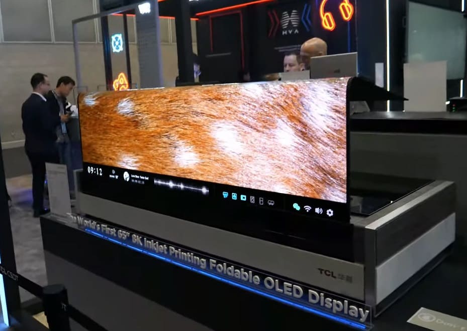 TCL presenta una pantalla OLED plegable de 65 pulgadas impresa por inyección de tinta con resolución 8K