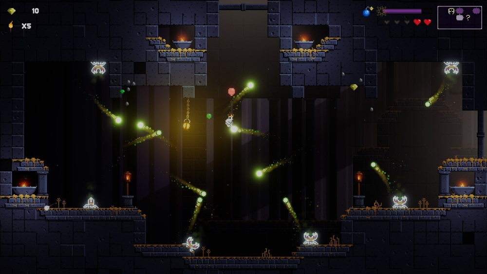 Captura de gameplay donde el jugador tiene que esquivar un gran número de proyectiles