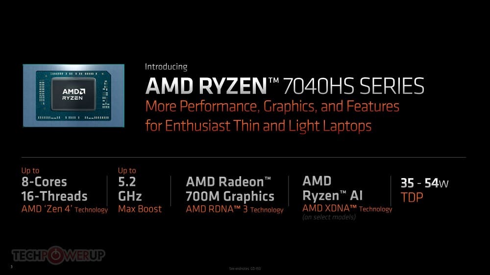 AMD anuncia los procesadores Ryzen 7040HS "Zen 4" para portátiles