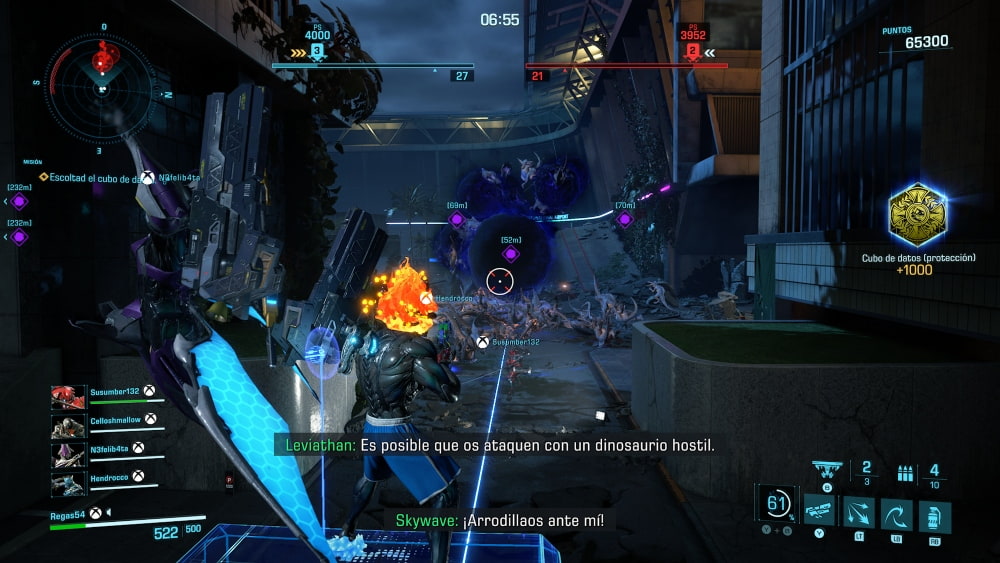 Captura de gameplay donde se ve a Barrage ofreciendo fuego de cobertura desde la distancia