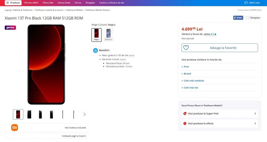 Los Xiaomi 13T aparecen listados en un minorista europeo