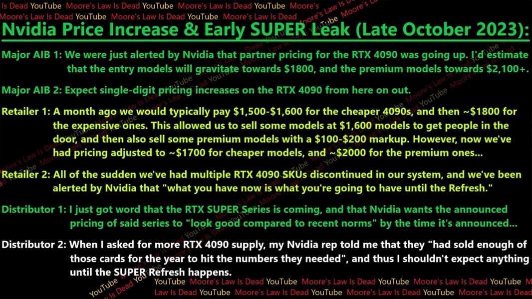 NVIDIA subiría el precio de la RTX 4090 y limitaría su suministro para impulsar el valor de la RTX 40 SUPER
