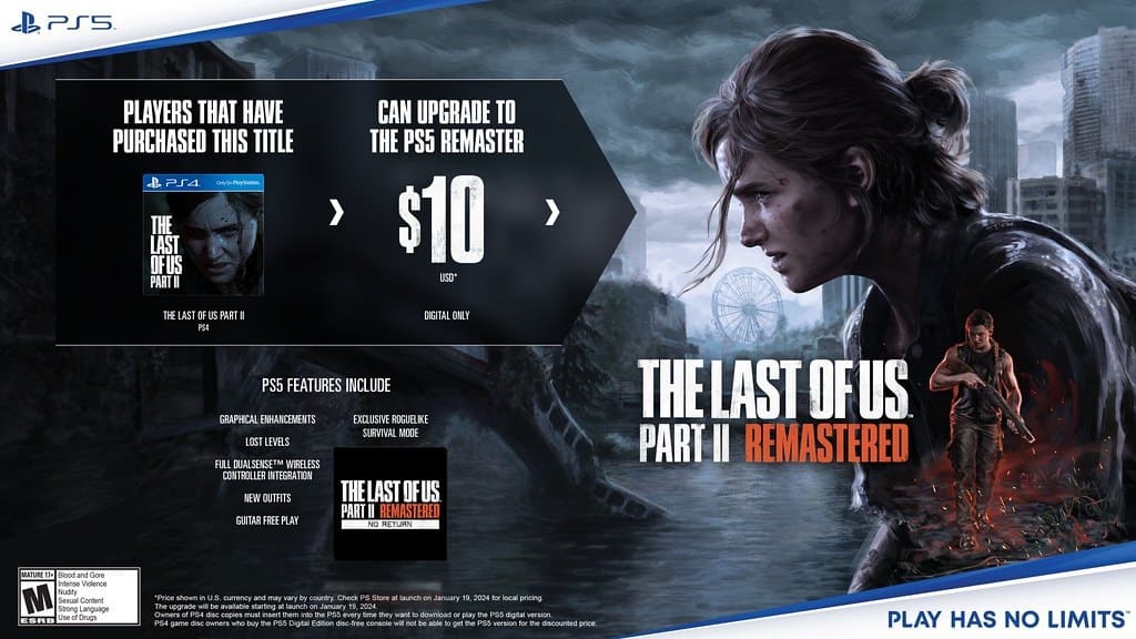 The Last of Us Parte II Remastered llega a PS5 el próximo 19 de enero