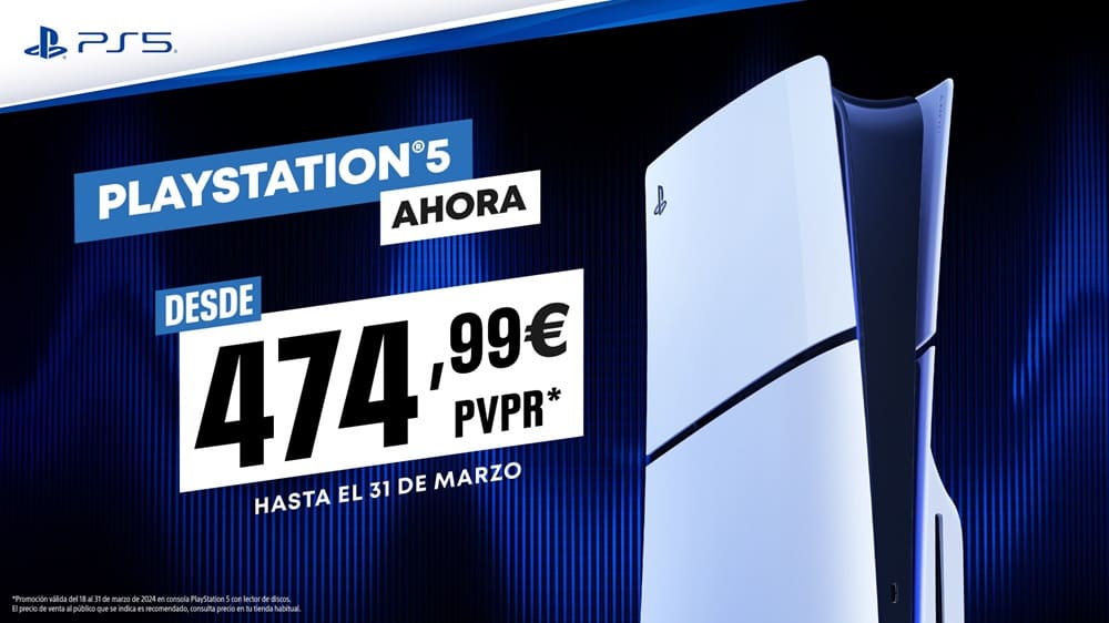 PS5 está disponible por 474,99€ hasta el próximo 31 de marzo